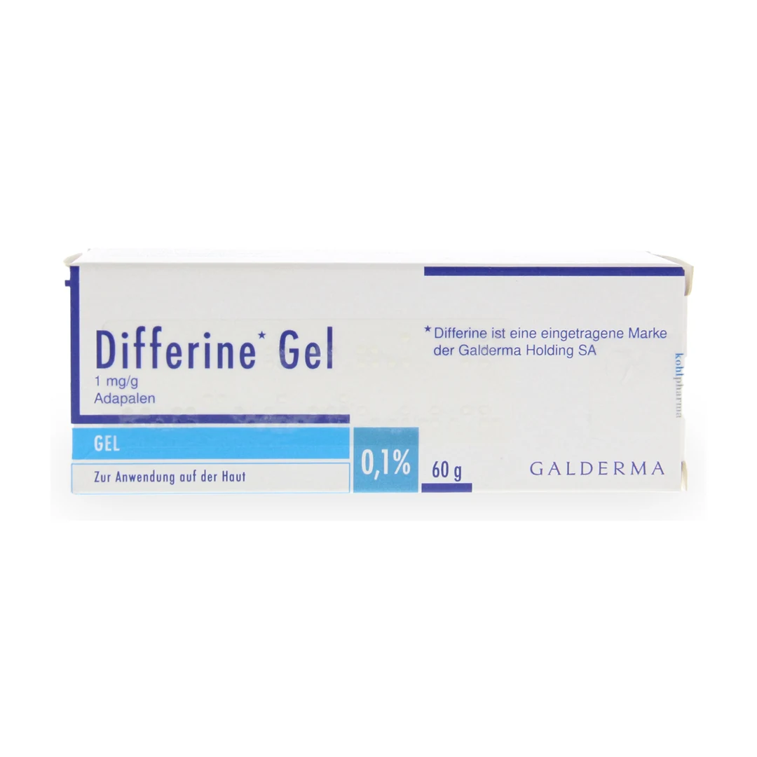 Verpackung von Differin Gel 1 mg/g Adapalen 0,1 %, 60 g, von Galderma